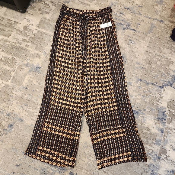 NWT Anthropologie Metzner Wide Leg Trousers Ett:twa Size 4 Geometric Belted - Picture 6 of 16